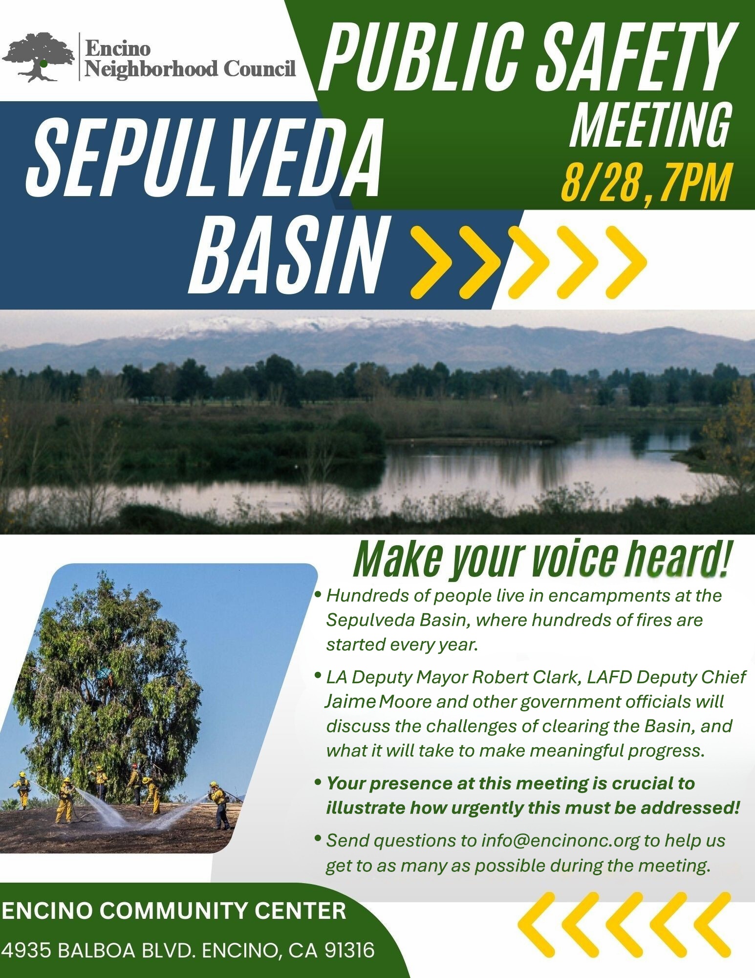 Sepulveda Basin Encampments Meeting 8/28 7:00 PM