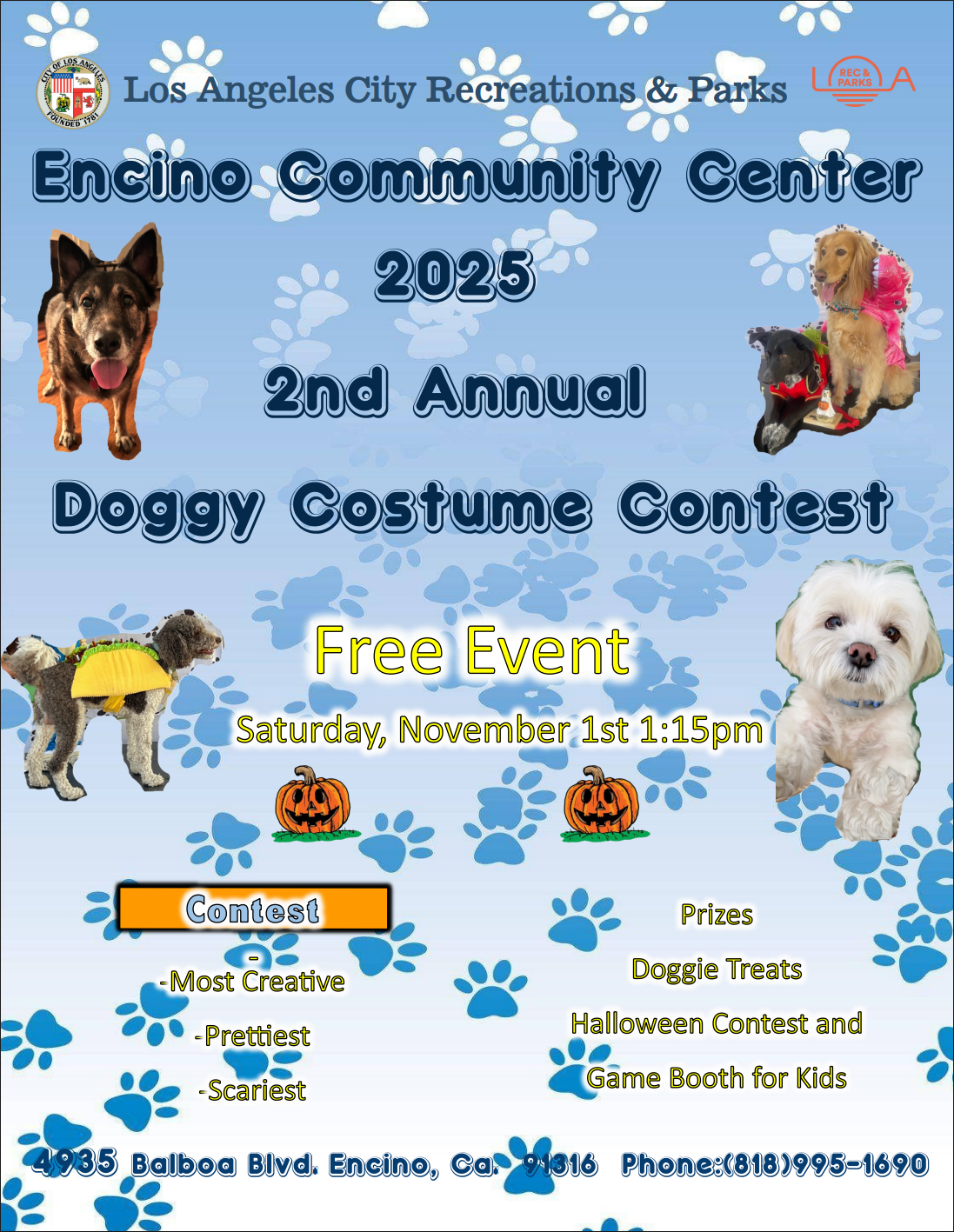 11/1 Encino Community Center's 2nd annual Doggy Costume Contest