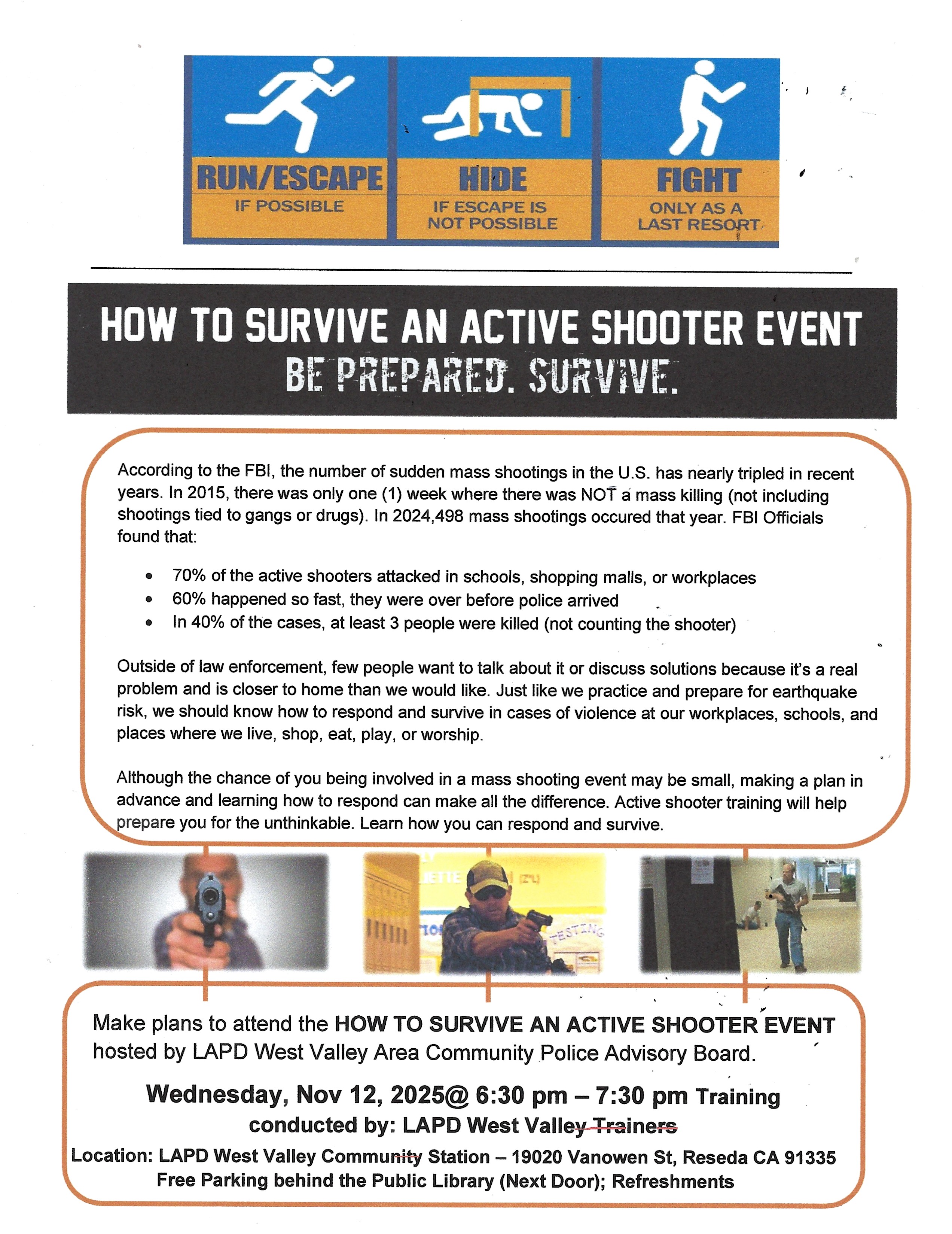 How to Survive an Active Shooter Training 11/12
