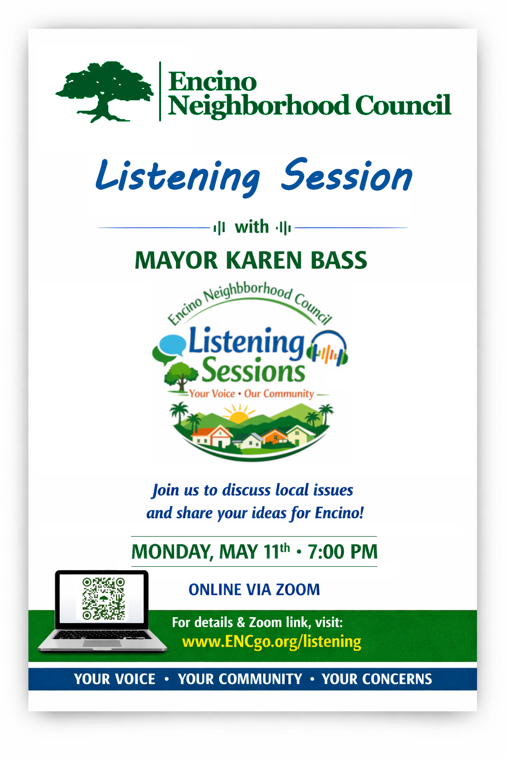 Inaugural ENC Listening Session with Mayor Karen Bass (Via Zoom)